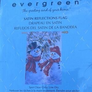 Evergreen Christmas Holiday garden flag snowmen 29x43 NEW